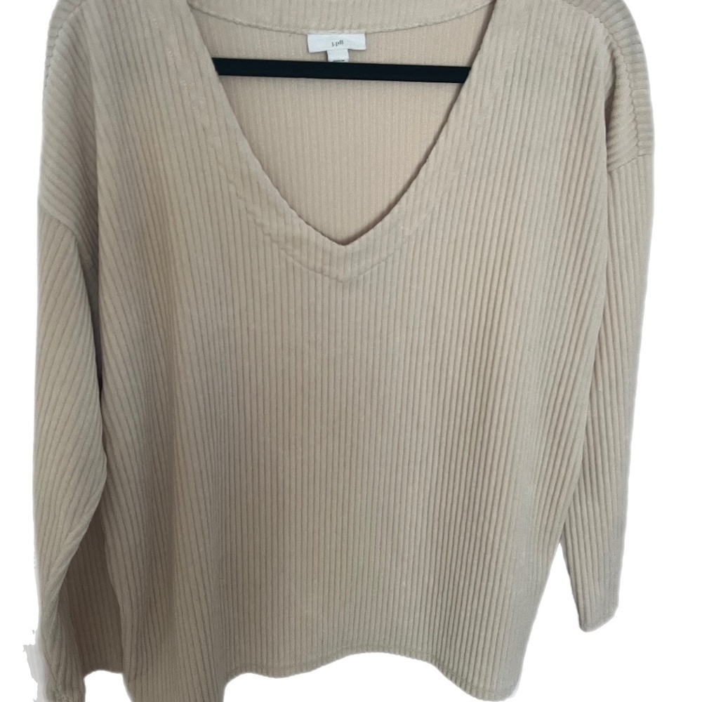 J.Jill velour Athleisure comfort vneck werkend conservative pullover top